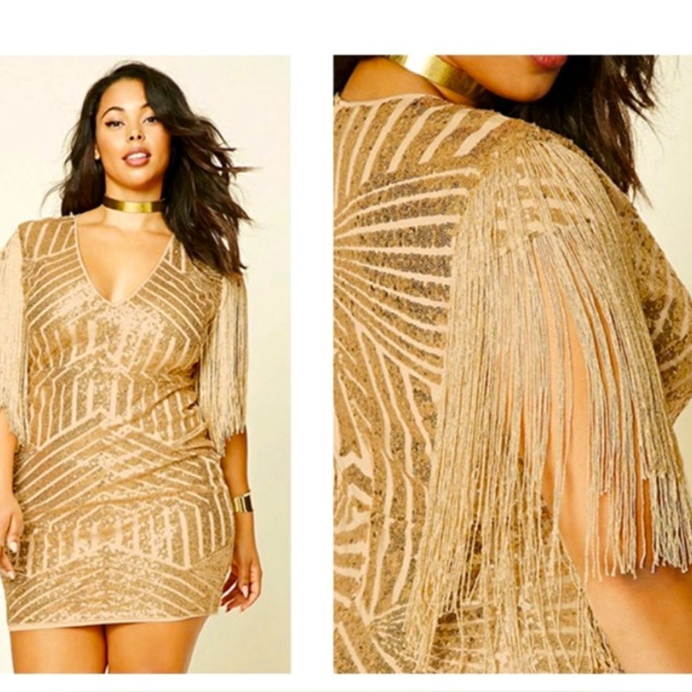 Gold and Sequin Cocktail Dress